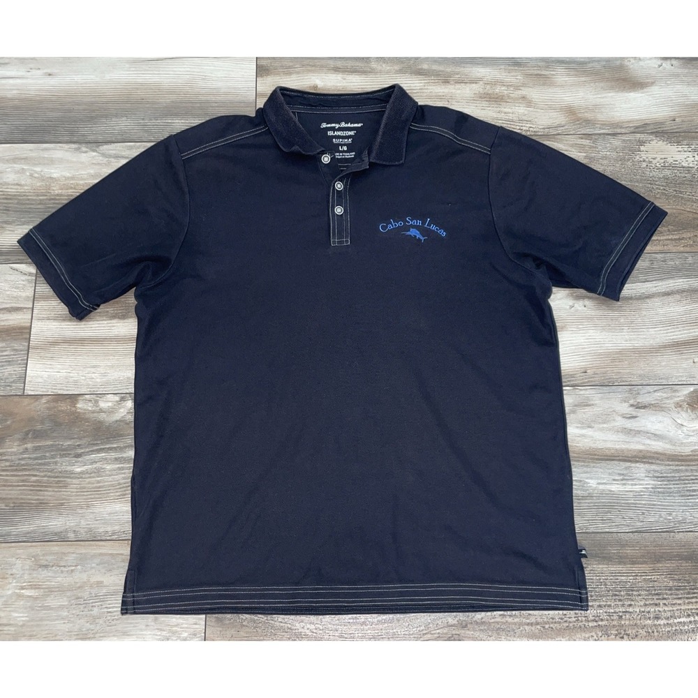 Tommy Bahama Cabo San Lucas Pro‎ IslandZone® Polo Size L Black